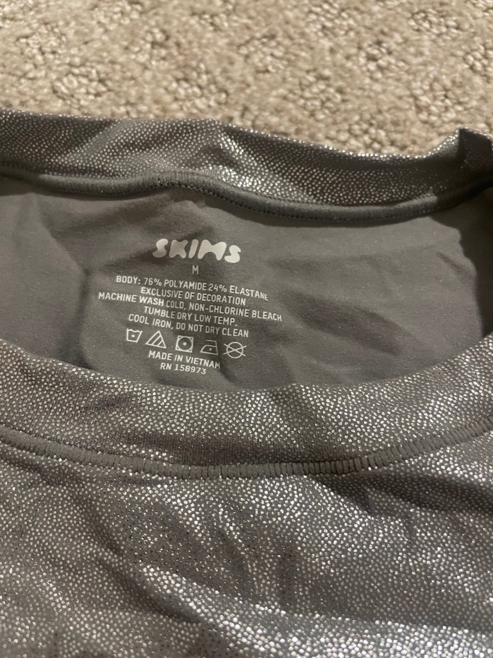 Silver Skims metallic top